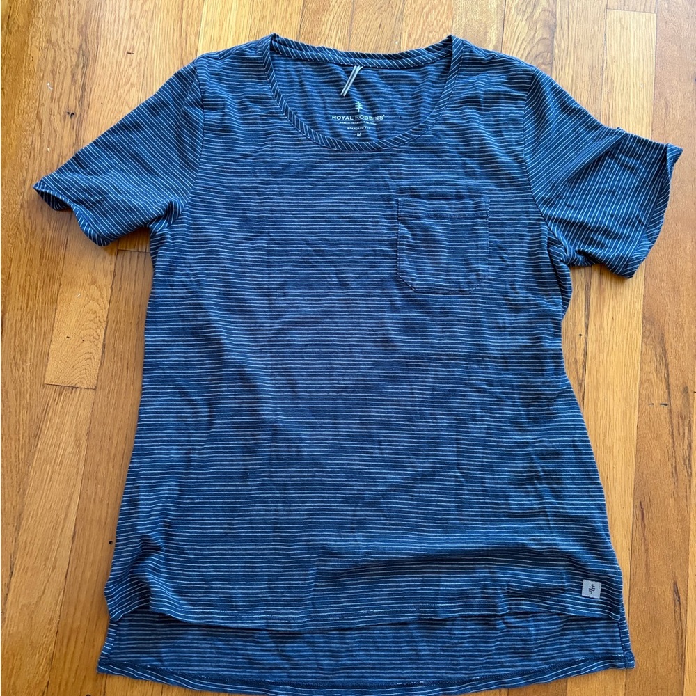Royal Robbin’s Blue White Striped T-Shirt